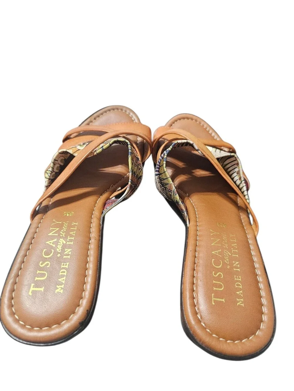 Tuscany by Easy Street Size 8M Made in Italy Women's Wedge Slide Sandals